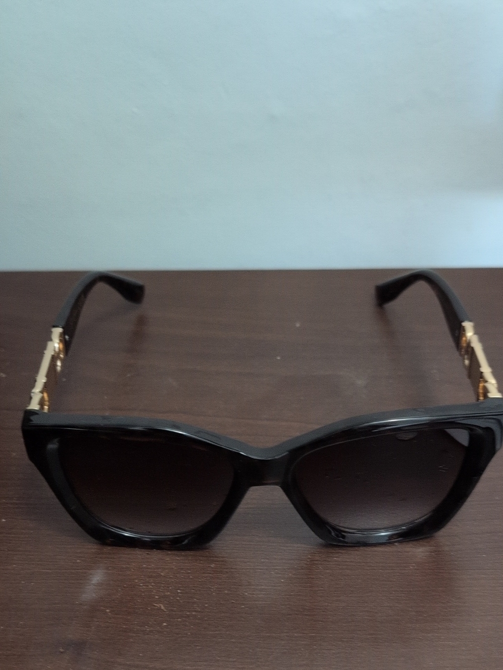 Jessica Simpson Black Cat-Eye Sunglasses with Gold Accents - Women's Accessory